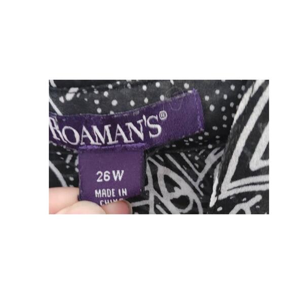 Roaman's Top Blouse Sleeveless Button Front Lined 26W - Picture 2 of 5